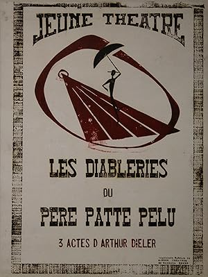 "LES DIABLERIES DU PERE PATTE PELUE d'Arthur DIELER" Affiche originale entoilée
