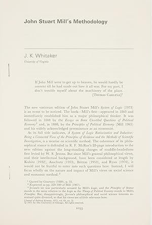 Bild des Verkufers fr John Stuart Mill?s Methodology zum Verkauf von Maggs Bros. Ltd ABA, ILAB, PBFA, BA