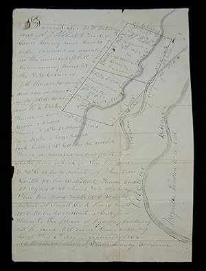 Gold Rush Map Manuscript Being a Survey for the adjoining plots of land belonging to H.H. Watson ...