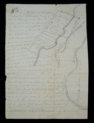 Bild des Verkufers fr Gold Rush Map Manuscript Being a Survey for the adjoining plots of land belonging to H.H. Watson and A.J. Polhill. zum Verkauf von Heritage Book Shop, ABAA