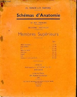 Seller image for Schmas d'anatomie Membres suprieurs Deuxime fascicule Sommaire: Rgion scapulaire; Creux axillaire; Rgion du coude; Poignet . for sale by Le-Livre