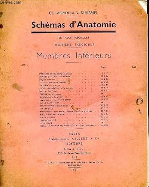 Seller image for Schmas d'anatomie Membres infrieurs Troisime fascicule Sommaire: Triangle de Scarpa; Coupes d ela cuisse; Articulation tibio-tarsienne; Plante du pied . for sale by Le-Livre