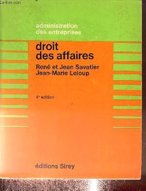 Seller image for Droit des affaires, 4e dition for sale by Le-Livre