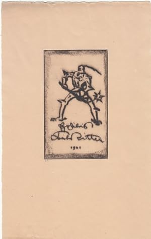 Ex Libris Karl Ritter. Ritter mit Morgenstern.