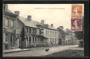 Carte postale Conteville, Route de Pont-Audemer