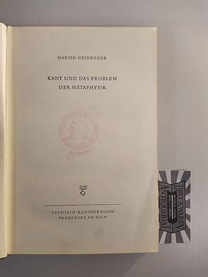 Kant und das Problem der Metaphysik.