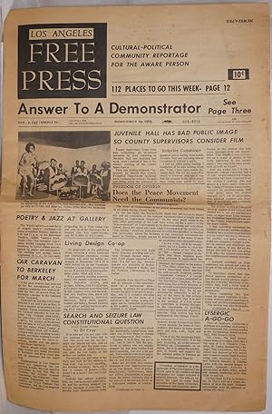 Image du vendeur pour Los Angeles Free Press: vol. 2, #47 (#70) November 19, 1965: Answer to a Demonstrator mis en vente par Bolerium Books Inc.