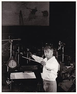 Original photograph of Elmer Bernstein recording the soundtrack to The Man with the Golden Arm, c...
