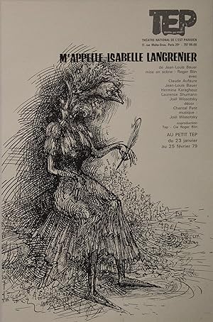 "M'APPELLE ISABELLE LANGRENIER de Jean-Louis BAUER" Affiche originale entoilée 1979