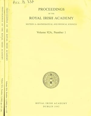Bild des Verkufers fr Proceedings of the Royal Irish Academy. Section A-Mathematical and physical sciences. Volume 92A, Number 1, 2 zum Verkauf von Biblioteca di Babele