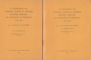 Bild des Verkufers fr A Catalogue of Catholic Books in English printed abroad or secretly in England 1558-1640. - [1 Band in 2 Bnden]. - zum Verkauf von Antiquariat Tautenhahn