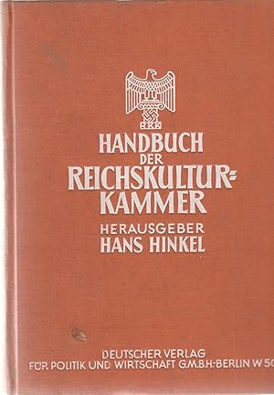 Bild des Verkufers fr Handbuch der Reichskulturkammer. - zum Verkauf von Antiquariat Tautenhahn