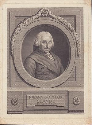 Johann Gottlieb Quandt. Nat. d. 11. Febr. 1721, denat d. 11. Maii 1784. -