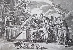 Bild des Verkufers fr Jupiter und Juno fragen den Teresias um Rath. - [Lib. III. Metam. V. 322. placuit, quae sit fententia docti Quaerere Tirefice etc.] - zum Verkauf von Antiquariat Tautenhahn