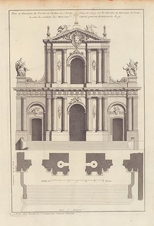 Plan et Elevation du Portail de S. Roch, bâty en 1739, sur les desseins de Monsieur Gabriel, prem...