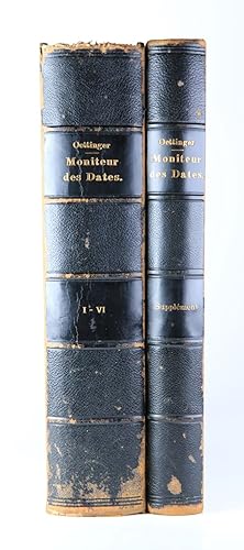 Seller image for Moniteur des Dates, contenant un million de renseignements biographiques, gnalogiques et historiques. - [9 Bnde in 2 Bnden]. - for sale by Antiquariat Tautenhahn