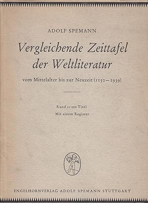 Vergleichende Zeittafel der Weltliteratur vom Mittelalter bis zur Neuzeit (1150-1939). -