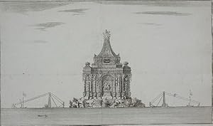 Représentation du Feu d'Artifice qui sera tiré en présence de leurs Majestés le 24. Aoust 1741. -