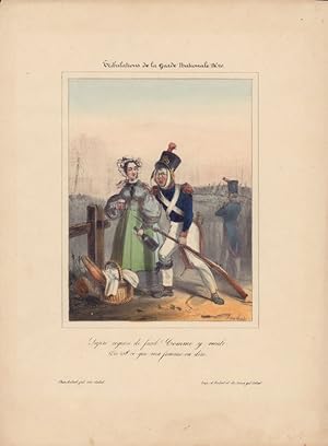 Tribulations de la Garde Nationale No. 20. - [Kolorierte Lithographie]. -