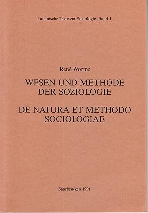 Seller image for Wesen und Methode der Soziologie. De natura et methodo sociologiae. - for sale by Antiquariat Tautenhahn