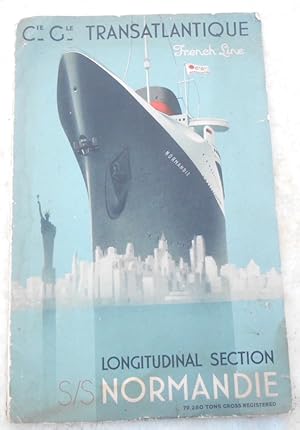 Cie Gle Transatlantique French Line Longitudinal Section S/S Normandie