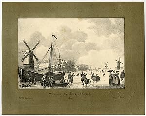 Bild des Verkufers fr Antique Print-ICE-SKATING-WORMERVEER-NOORD HOLLAND-PL. 71-Howen-Madou-1825 zum Verkauf von Pictura Prints, Art & Books