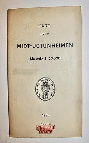 Image du vendeur pour Kart over Midt - Jotunheimen (= Map of Central Jotunheim) mis en vente par Dendera