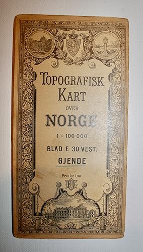 Image du vendeur pour Topografisk Kart over Norge (= Topographical Map of Norway): Blad E 30 Vest. Gjende (Jotunheimen). mis en vente par Dendera