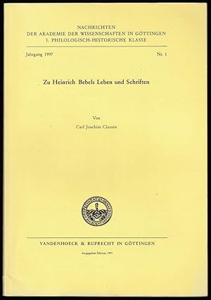 Bild des Verkufers fr Zu Heinrich Bebels Leben und Schriften. zum Verkauf von Antiquariat Dennis R. Plummer
