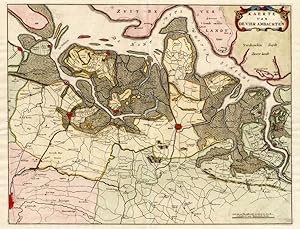 Antique Map-VIER AMBACHTEN-BELGIUM-HULST-Blaeu-1664