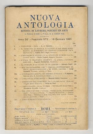 NUOVA Antologia. Rivista di lettere, scienze ed arti. Anno 56°. Fascicolo 1172. 16 gennaio 1921.