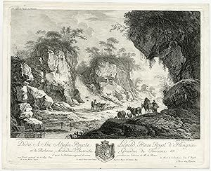 Antique Print-LANDSCAPE-HERD-CATTLE-COWS-SHEEP-GOATS-Pillement-Landerer-ca. 1770