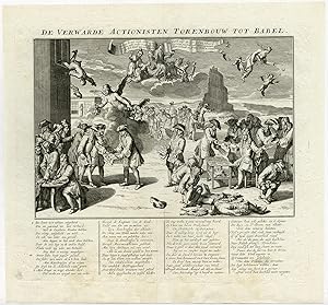 Antique Print-STOCK MARKET-SATIRE-BABEL TOWER-John Law-1720
