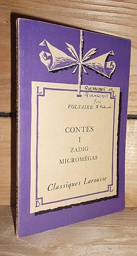 Seller image for CONTES - I : Zadig - Micromgas : Avec notices par Roger Petit for sale by Planet's books