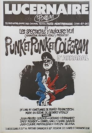 "PUNK ET PUNK ET COLEGRAM d'ARRABAL" Affiche originale entoilée CABU 1978