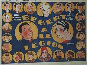 "BEBERT A LA LÉGION" Affiche originale entoilée Litho Gaston GIRBAL 1929