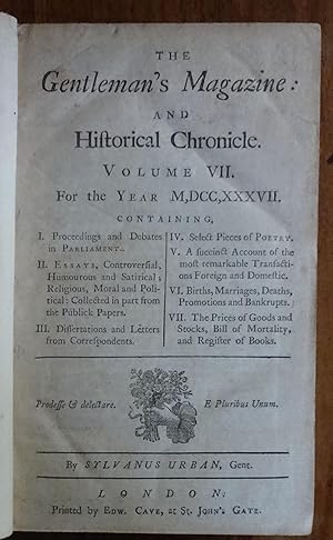 The gentleman's magazine: and historical chronicle. Volume 7. For the year 1737.