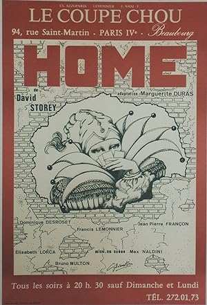 "HOME" Affiche originale entoilée Litho Gilles MARTIN 1973