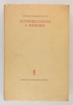 Seller image for Interpretazioni e memorie for sale by FABRISLIBRIS