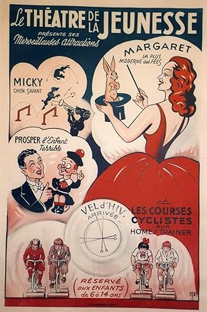 "LE THÉÂTRE DE LA JEUNESSE" Affiche originale entoilée Litho HARFORT