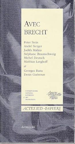 Seller image for Avec Brecht, for sale by L'Odeur du Book