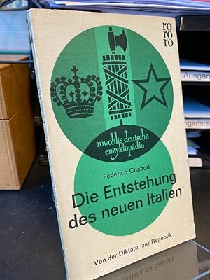 Bild des Verkufers fr Die Entstehung des neuen Italien. Von der Diktatur zur Republik. Deutsche bersetzung von Suzanne A. Gangloff. zum Verkauf von Altstadt-Antiquariat Nowicki-Hecht UG