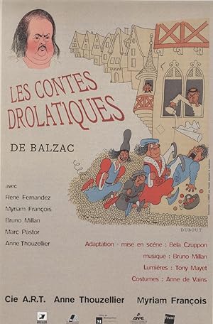 "LES CONTES DROLATIQUES de BALZAC" Affiche originale entoilée DUBOUT 2001