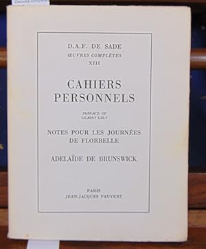 Image du vendeur pour Oeuvres compltes. XIII Cahiers personnels mis en vente par librairie le vieux livre