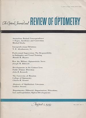 The Optical Journal and Review of Optometry August 1, 1959 Vol. XCVI, No. 15