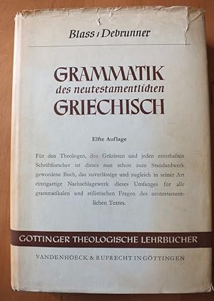 Grammatik des neutestamentlichen Griechisch.