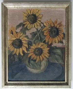 Expressionist.Stilleben - Sonnenblumen, undeutlichsigniert, Ölgemälde