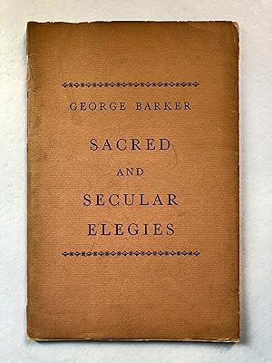 Imagen del vendedor de Sacred and Secular Elegies a la venta por George Ong Books