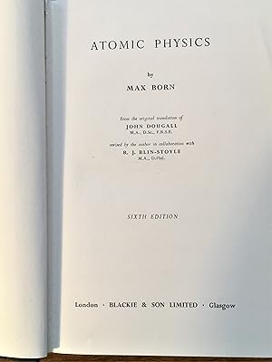 Seller image for ATOMIC PHYSICS for sale by Douglas Books