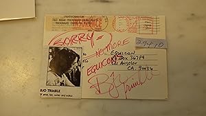 Imagen del vendedor de BJO TRIMBLE SIGNED in Red ENVELOPE STAMPED , Science Fiction STAR TREK , SHE IS Artist , Fan , Writer & editor.Trimble contributed to the first encyclopedic collection of data for Star Trek, the Star Trek Concordance, a la venta por Bluff Park Rare Books